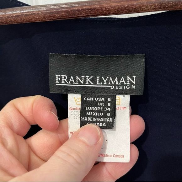 Frank Lyman blue and cream sleeveless dress size 6 - Picture 6 of 9